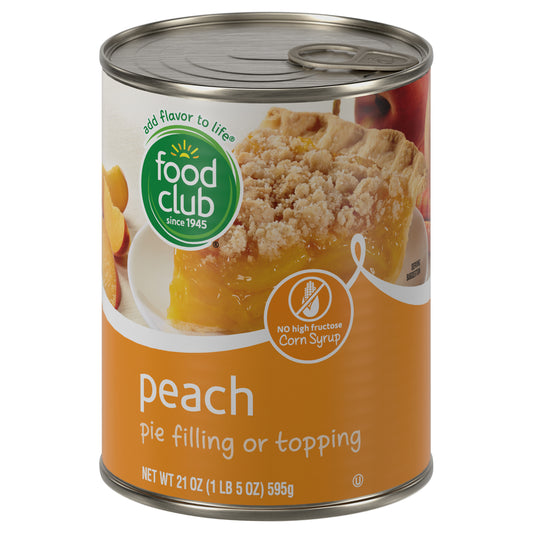 Food Club Peach Pie Filling or Topping 21 oz