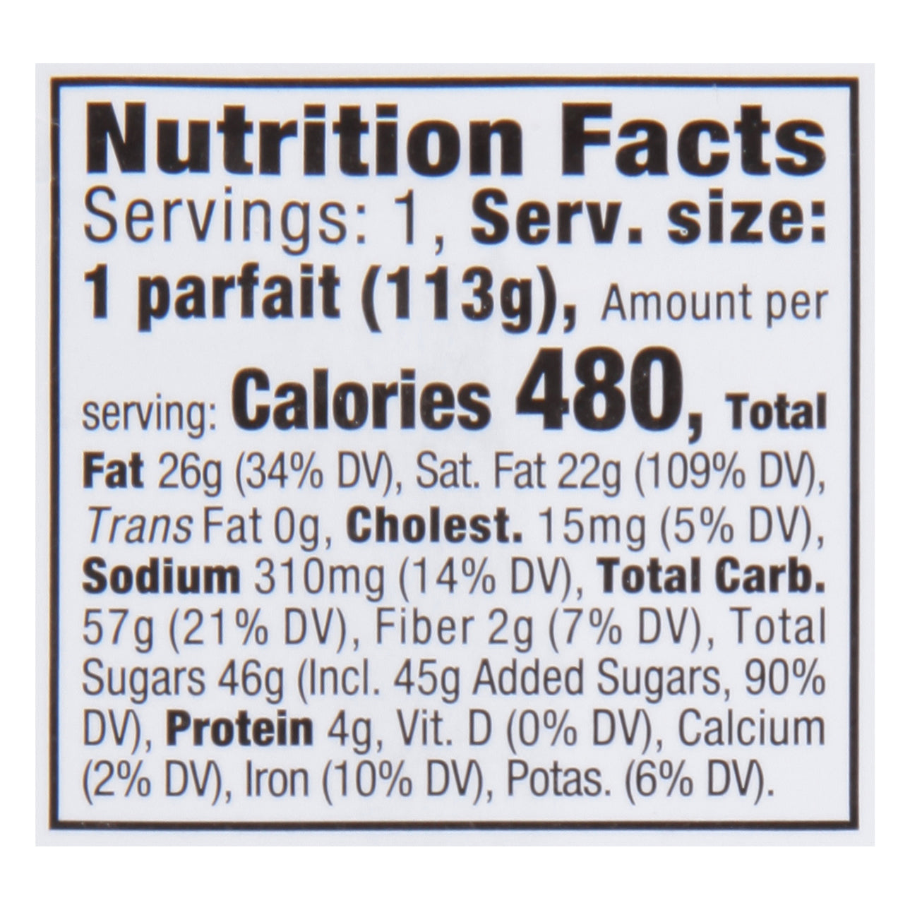 Our Specialty Treat Shop Chocolate Parfait 4 oz