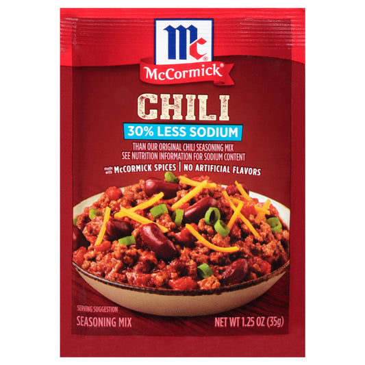 McCormick Chili Seasoning Mix - Less Sodium, 1.25 oz