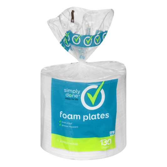 Simply Done 8-7/8 Inch Foam Plates 130 130 ea Bag