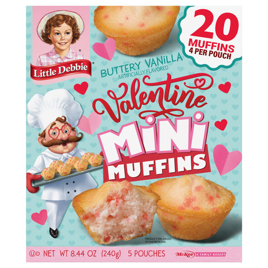 Snack Cakes, Little Debbie Family Pack Mini Muffins (Valentine)