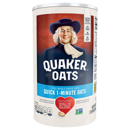Quaker Whole Grain Oats Quick 1-Minute Oats Regular 42 Oz