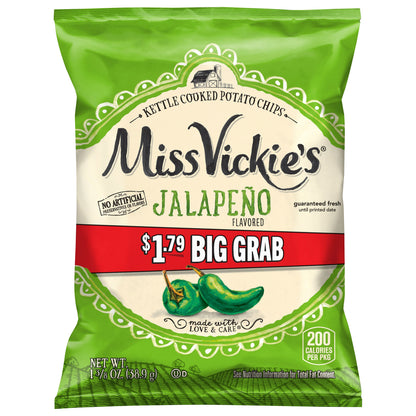 Miss Vickie's Kettle Cooked Potato Chips Jalapeno Flavored 1 3/8 Oz