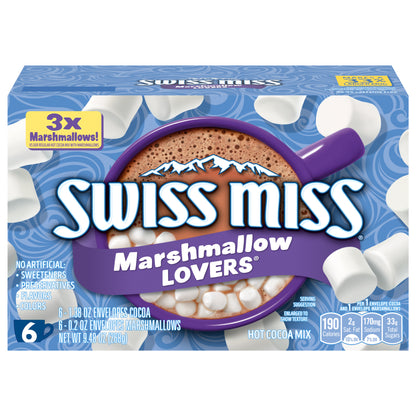 Swiss Miss Marshmallow Lovers Hot Cocoa Mix, 6 Count Hot Cocoa Mix Packets (8 Pack)