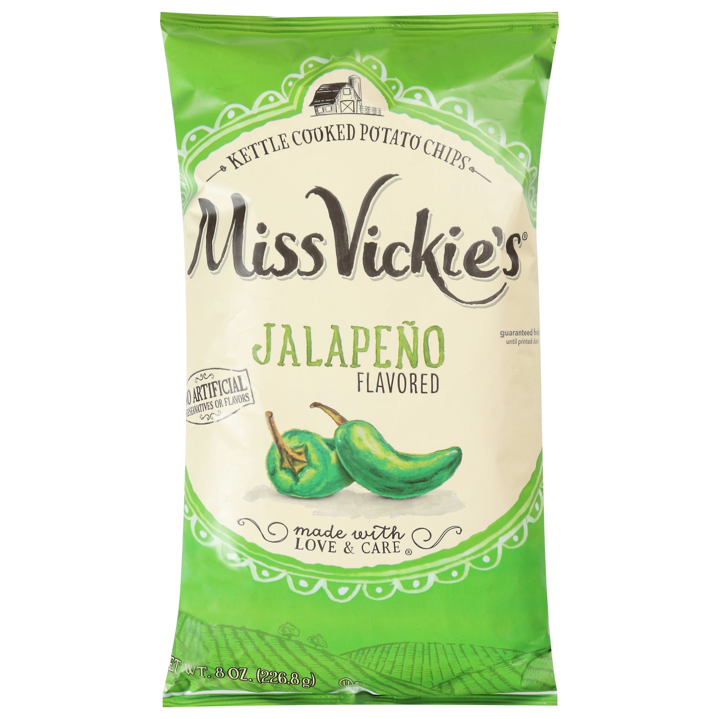 Miss Vickie's Kettle Cooked Jalapeno Flavored Potato Chips 8 oz