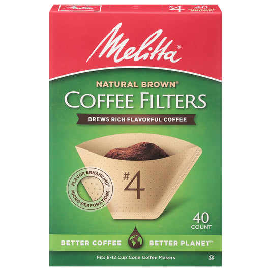 Melitta No. 4 Natural Brown Coffee Filters 40 ea