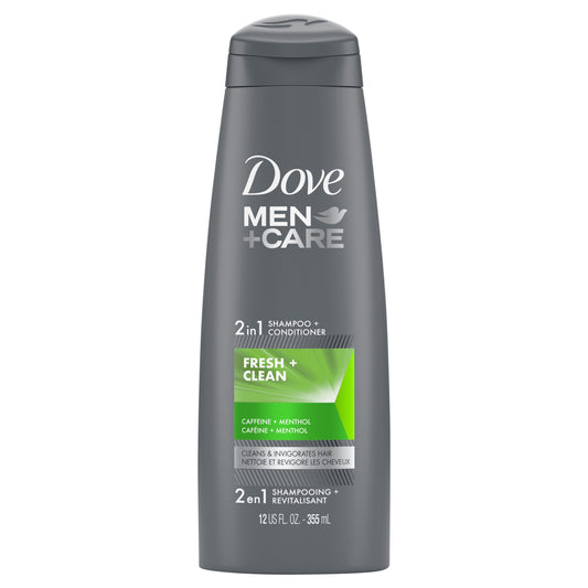 Dove Men+Care Fortifying 2 in 1 Shampoo and Conditioner Fresh and Clean with Caffeine 12 oz