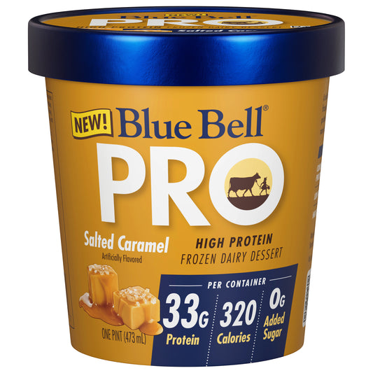 Blue Bell Pro High Protein Salted Caramel Frozen Dairy Dessert 1 pt