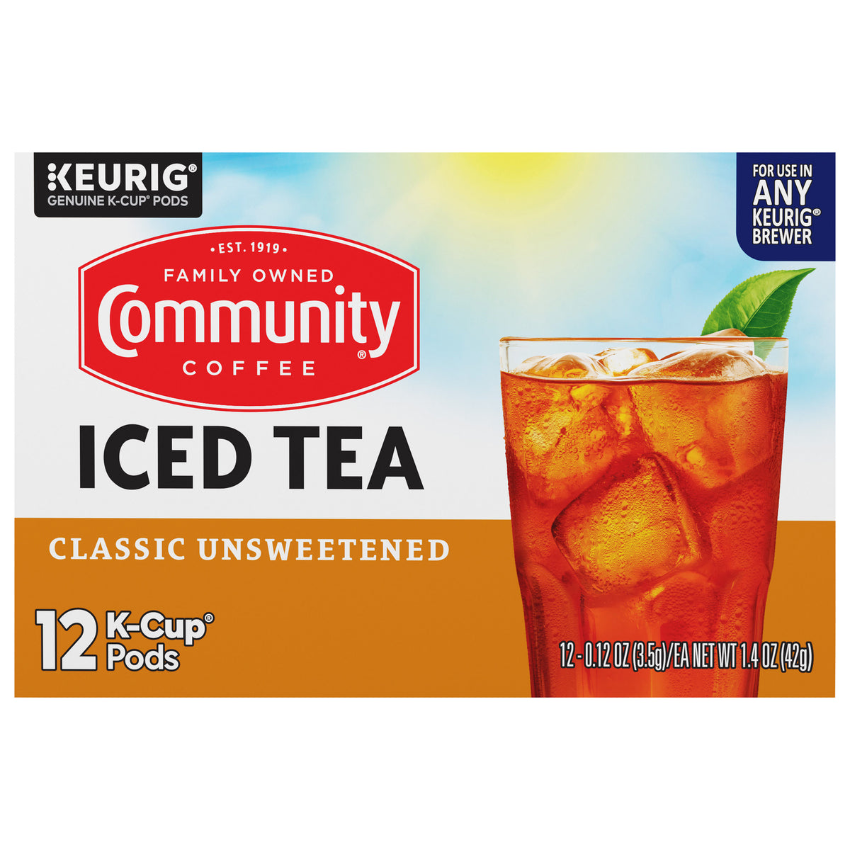 Community® Coffee Classic Unsweet Tea Keurig® K-Cup® Pods 12 ct Box