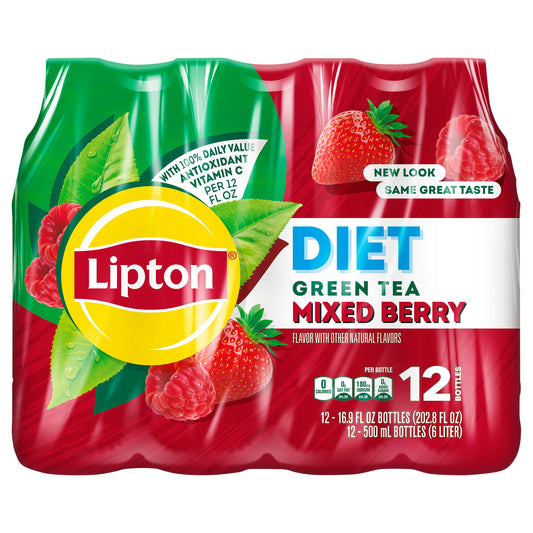 Lipton Diet Green Tea Mixed Berry 16.9 Fl Oz 12 Count