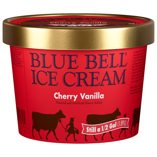 Blue Bell Cherry Vanilla Ice Cream 0.5 gal