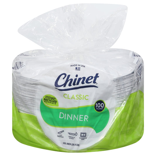 Chinet Classic Dinner Plates 100 ea