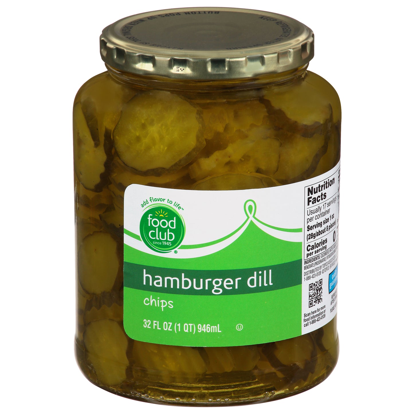 Food Club Hamburger Dill Chips Pickles 32 fl oz