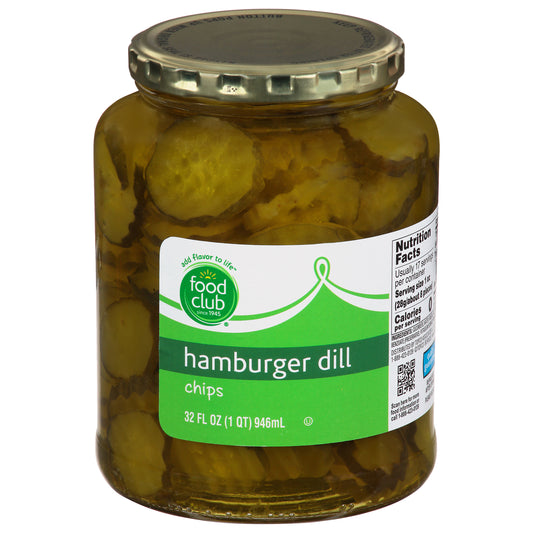 Food Club Hamburger Dill Chips Pickles 32 fl oz