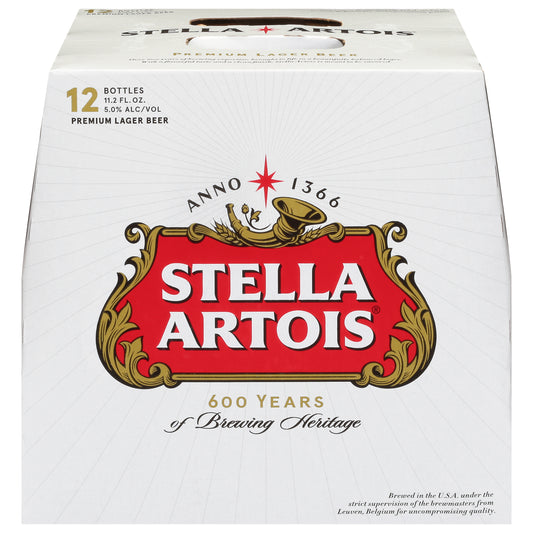 Stella Artois Premium Lager Beer 12 - 11.2 fl oz Bottles