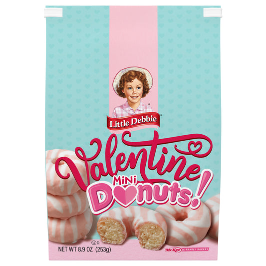 Snack Cakes, Little Debbie Family Pack Valentine Mini Donuts (bagged)