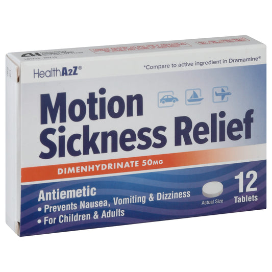HealthA2Z Tablets Motion Sickness Relief 12 ea