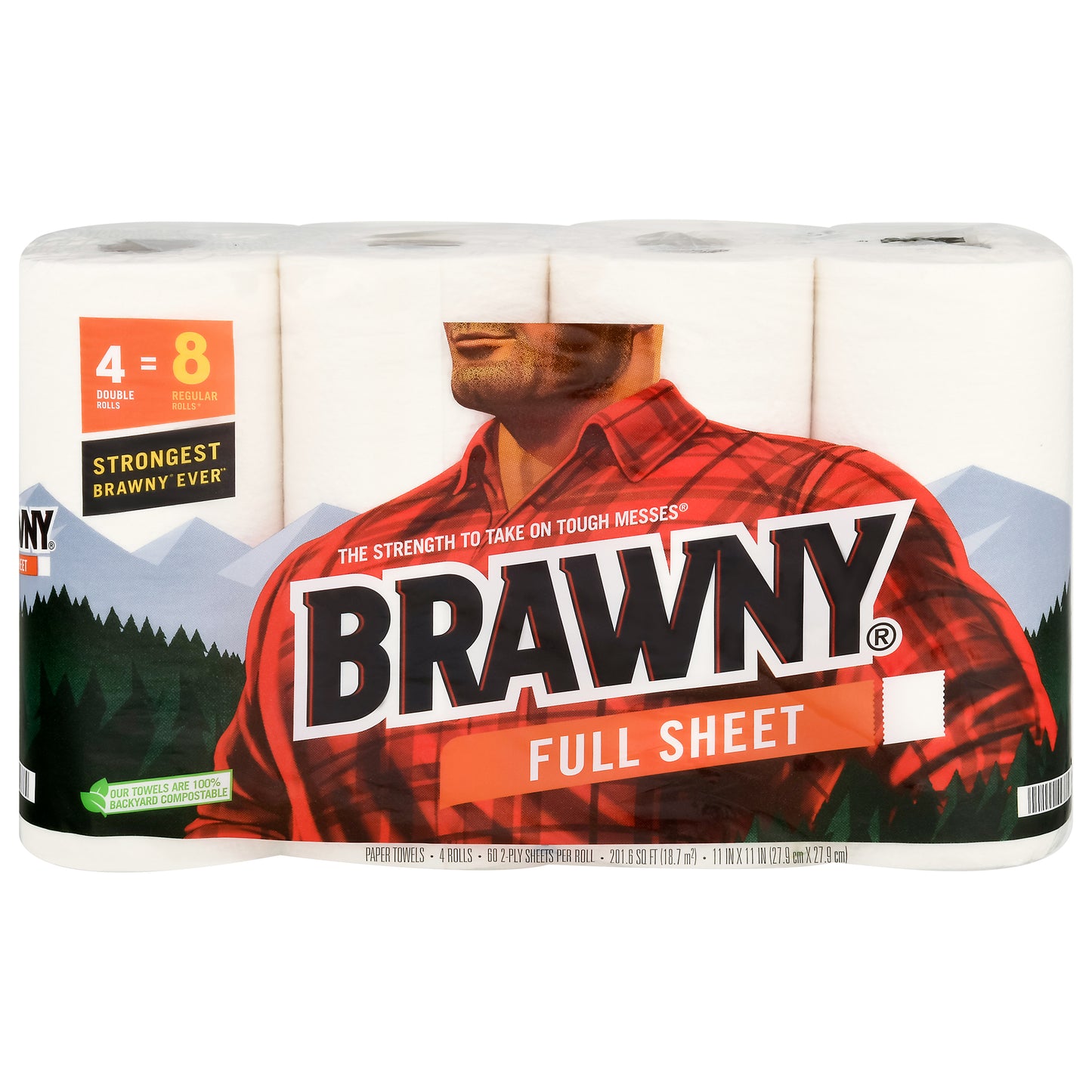 Brawny Full Sheet 2-Ply Double Rolls Paper Towels 4 ea