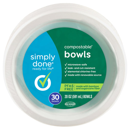 Simply Done 20 Oz Compostable Bowls 30 Each