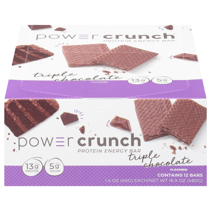 Power Crunch Triple Chocolate Flavored Protein Energy Bar 12 - 1.4 oz Bars