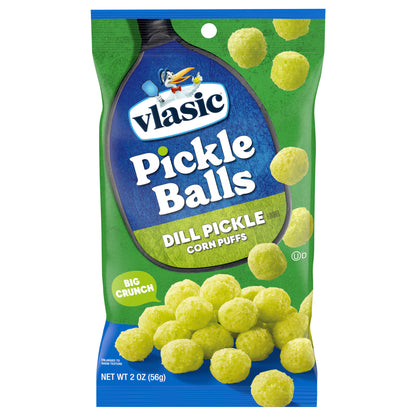 Vlasic Pickle Balls, Dill Pickle Flavored Corn Puffs, 2 oz.