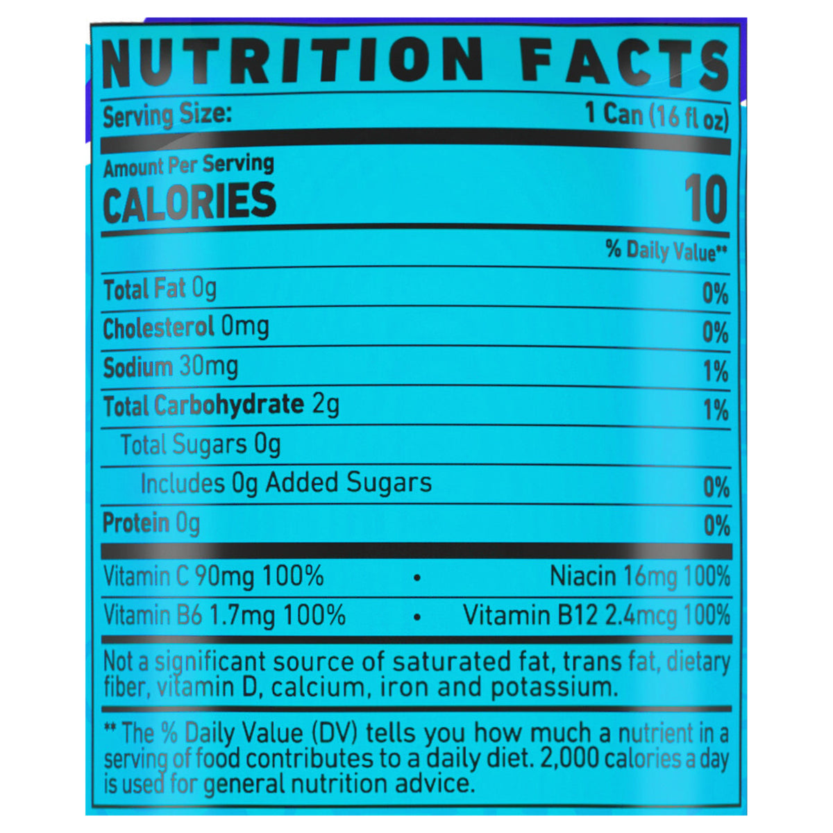 Ghost Zero Sugar Energy Drink, Blue Raspberry, 16 fl oz can