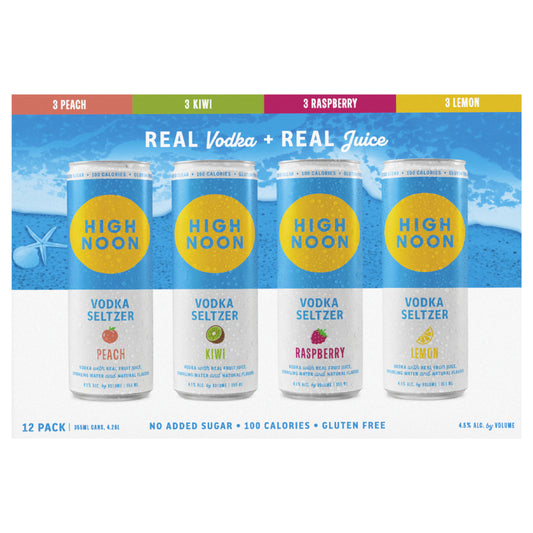 High Noon Beach Pack Vodka Hard Seltzer 355ml Can 12 Pack