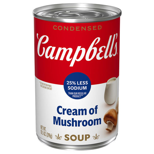 Campbell's 25% Less Sodium Cream of Mushroom Condensed Soup 10.5 fl oz