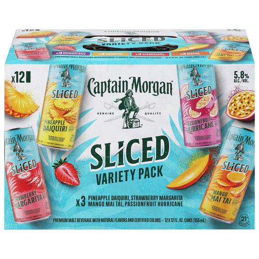 Captain Morgan Sliced Premium Assorted Malt Beverage Variety Pack 12 - 12 fl oz Cans