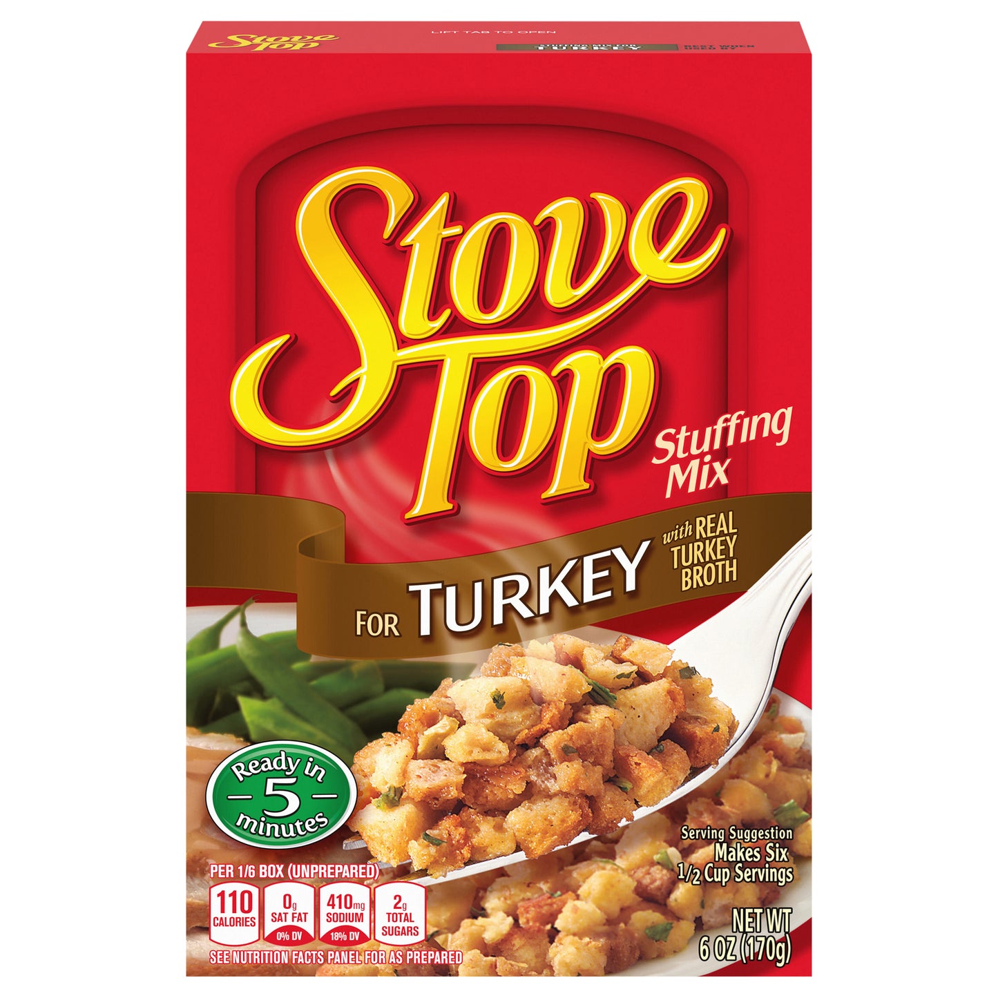 Stove Top Stuffing Mix for Turkey, 6 oz Box