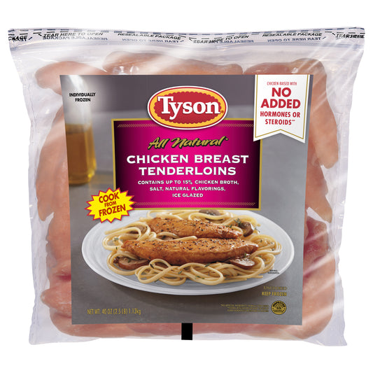 Tyson® Boneless Skinless Chicken Breast Tenderloins, 2.5 lb. (Frozen)