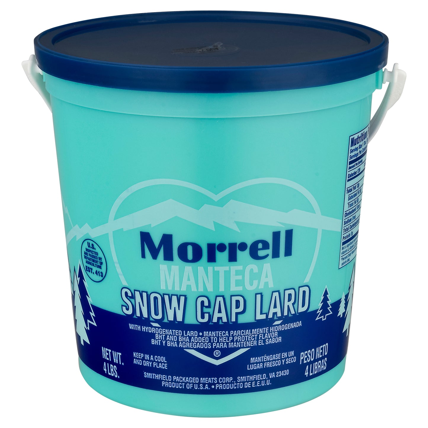 Morrell Snow Cap Lard with Hydrogenated Lard 4 lb