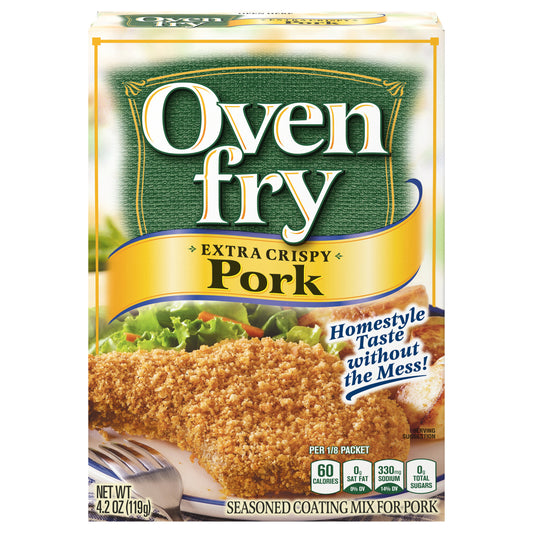 Oven Fry Extra Crispy Seasoned Coating Mix for Pork, 4.2 oz Box