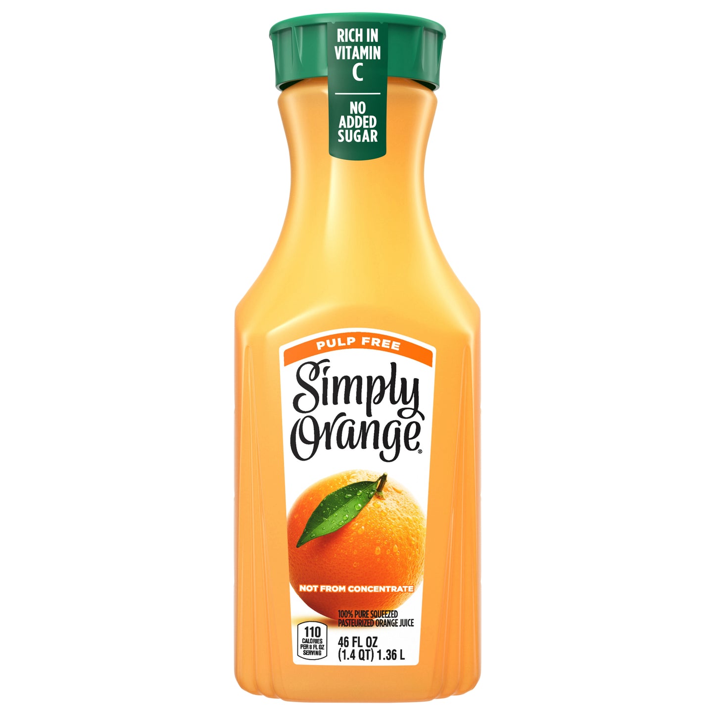 Simply Orange Pulp Free Juice Bottle, 46 fl oz