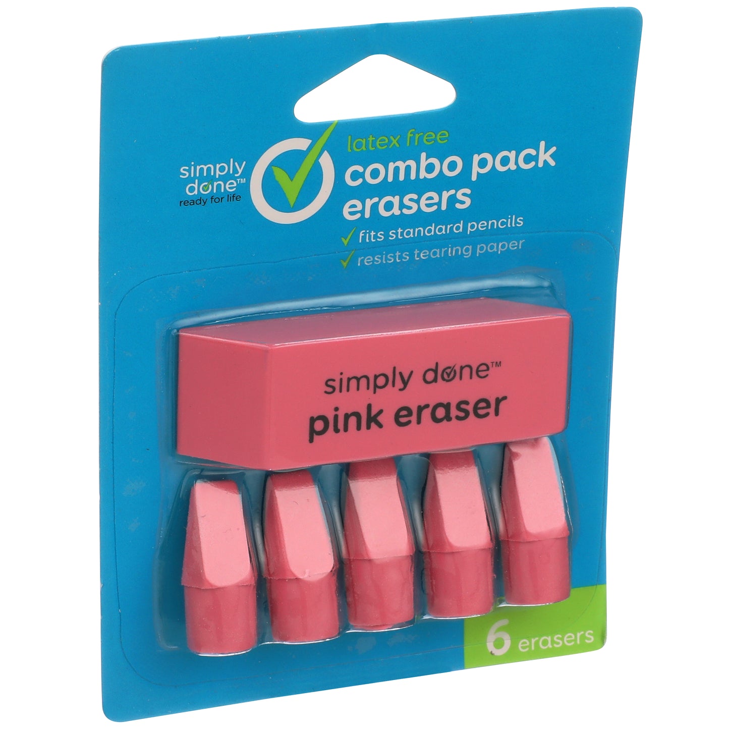 Latex Free Combo Pack Erasers, Pink
