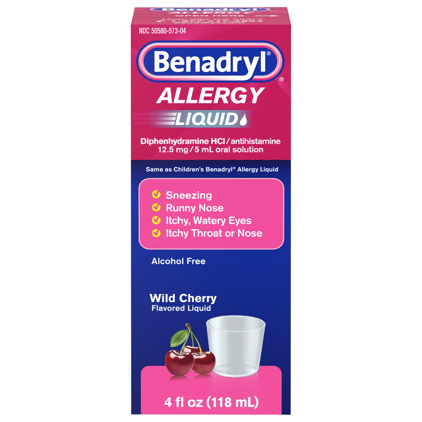 Benadryl Allergy Oral Solution Wild Cherry, 4 Fl. Oz