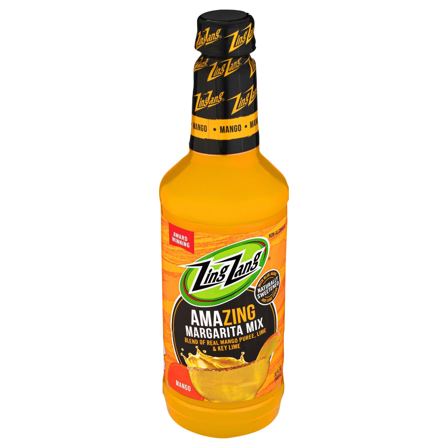 Zing Zang Amazing Mango Margarita Mix, Non-Alcoholic Cocktail Mixer, 32 Fl Oz Bottle