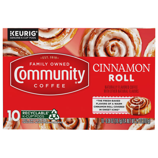 Community® Coffee Cinnamon Roll Medium Roast Keurig® K-Cup® Pods 10 ct Box