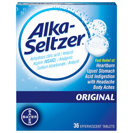 Alka-Seltzer Original Effervescent Tablets Antacid 36 ea
