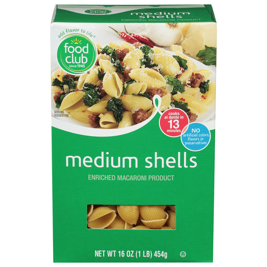 Food Club Medium Shells 16 oz