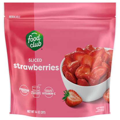 Food Club Sliced Strawberries 14 oz