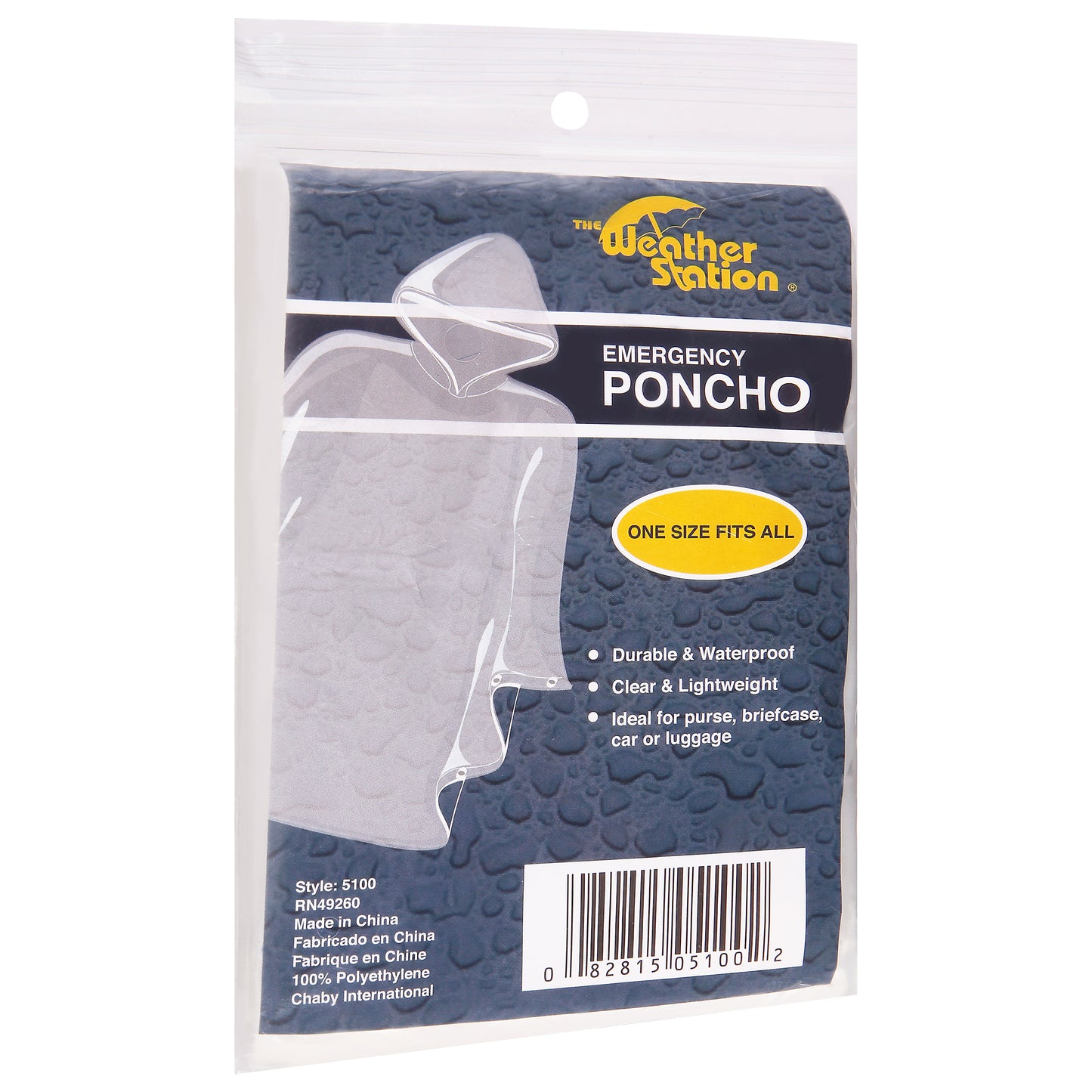 The Weather Station Emergency Poncho 1 ea