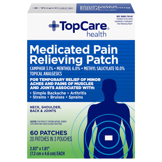 TopCare Health Medicated Pain Relieving Patch 3 - 20 Patch Pouches