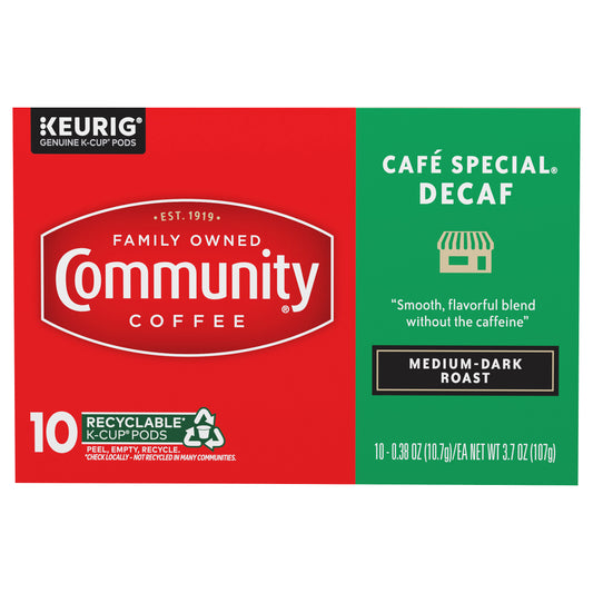 Community® Coffee Café Special® Decaf Medium-Dark Roast Keurig® K-Cup® Pods 10 ct Box