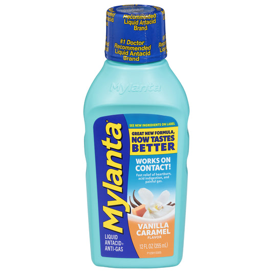 Mylanta Liquid Vanilla Caramel Flavor Antacid + Anti-Gas 12 fl oz