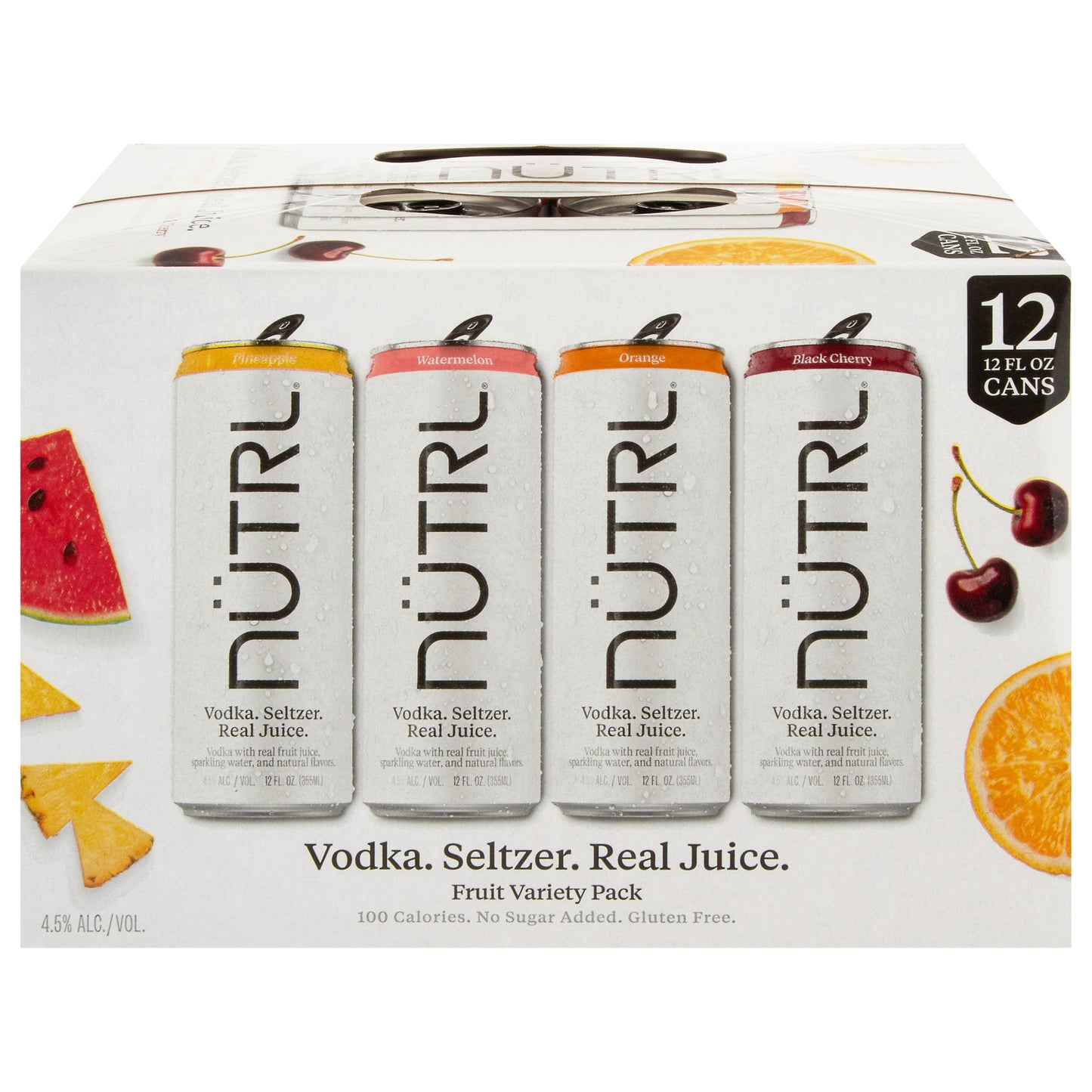 Nutrl Assorted Vodka Seltzer Fruit Variety Pack 12 - 12 fl oz Cans