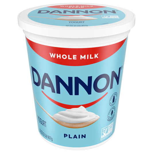 Dannon Whole Milk Non-GMO Project Verified Plain Yogurt, 32 Oz.