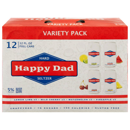Happy Dad Assorted Hard Seltzer Variety Pack 12 - 12 fl oz Cans