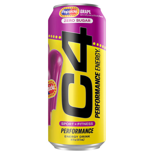 C4 Performance Grape Popsicle Energy Drink, 16 fl oz can