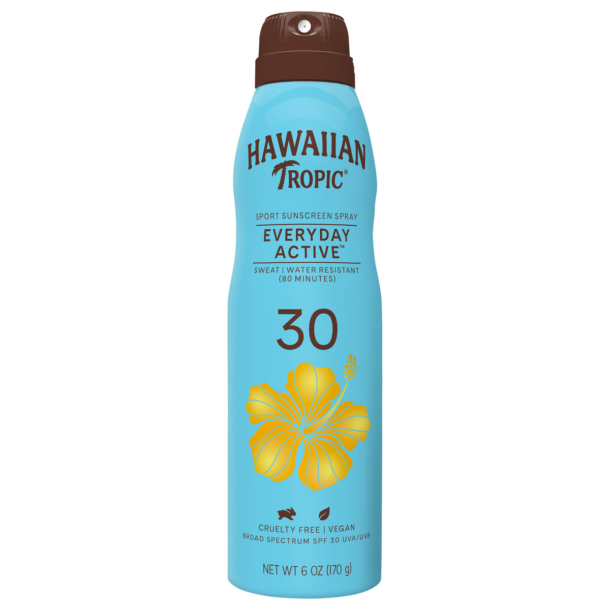 Hawaiian Tropic Everyday Active Sport Sunscreen Spray SPF 30 Clear Spray Water + Sweat Resistant